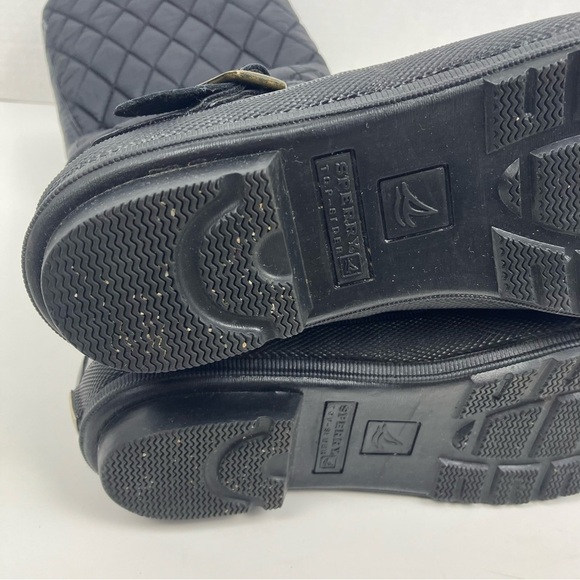 Sperry Top-Sider Hingham Black Tall Quilted Rubber Waterproof Rain Boots Sz 6 - Picture 16 of 16